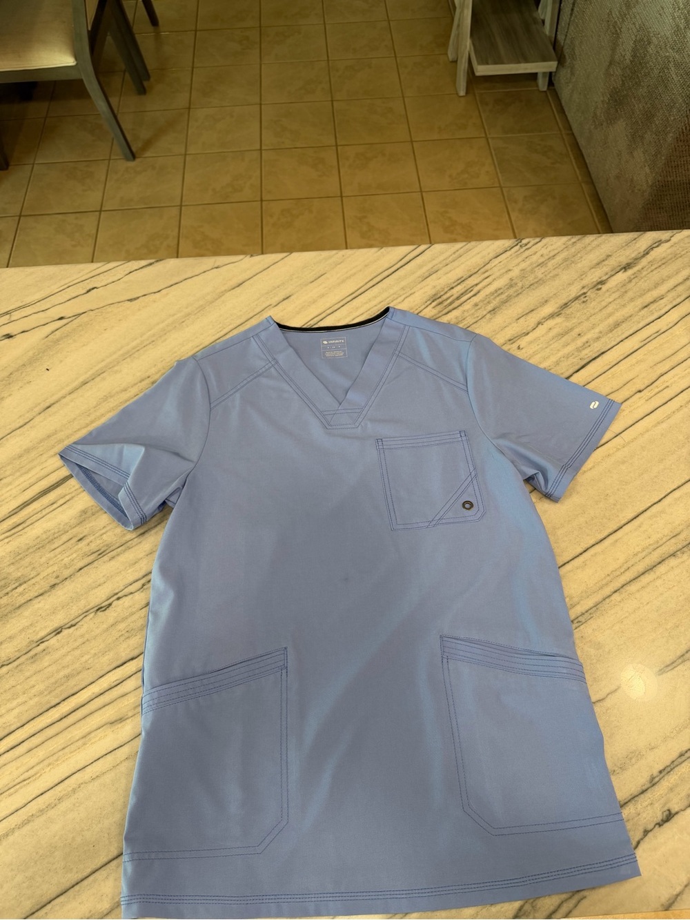 NFINITY Men's Short Sleeve Scrub Top - Light Blue